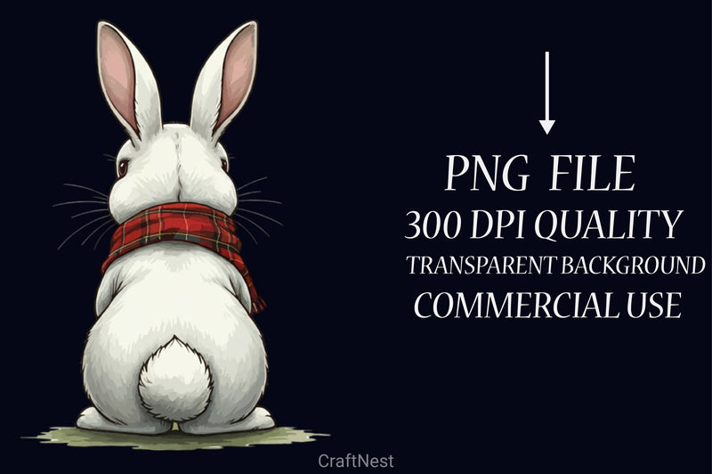 Bunny Back View Clipart Bundle 2 - CraftNest - Digital Crafting and Art