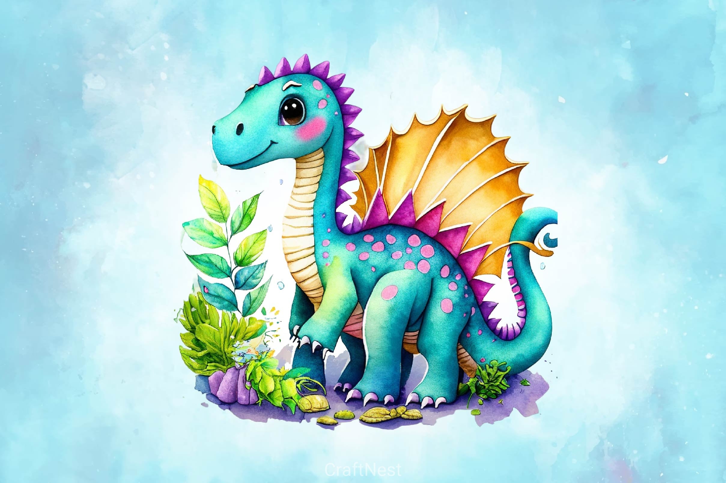 Baby Dinosaur Dragons Clipart Bundle - CraftNest - Digital Crafting and Art