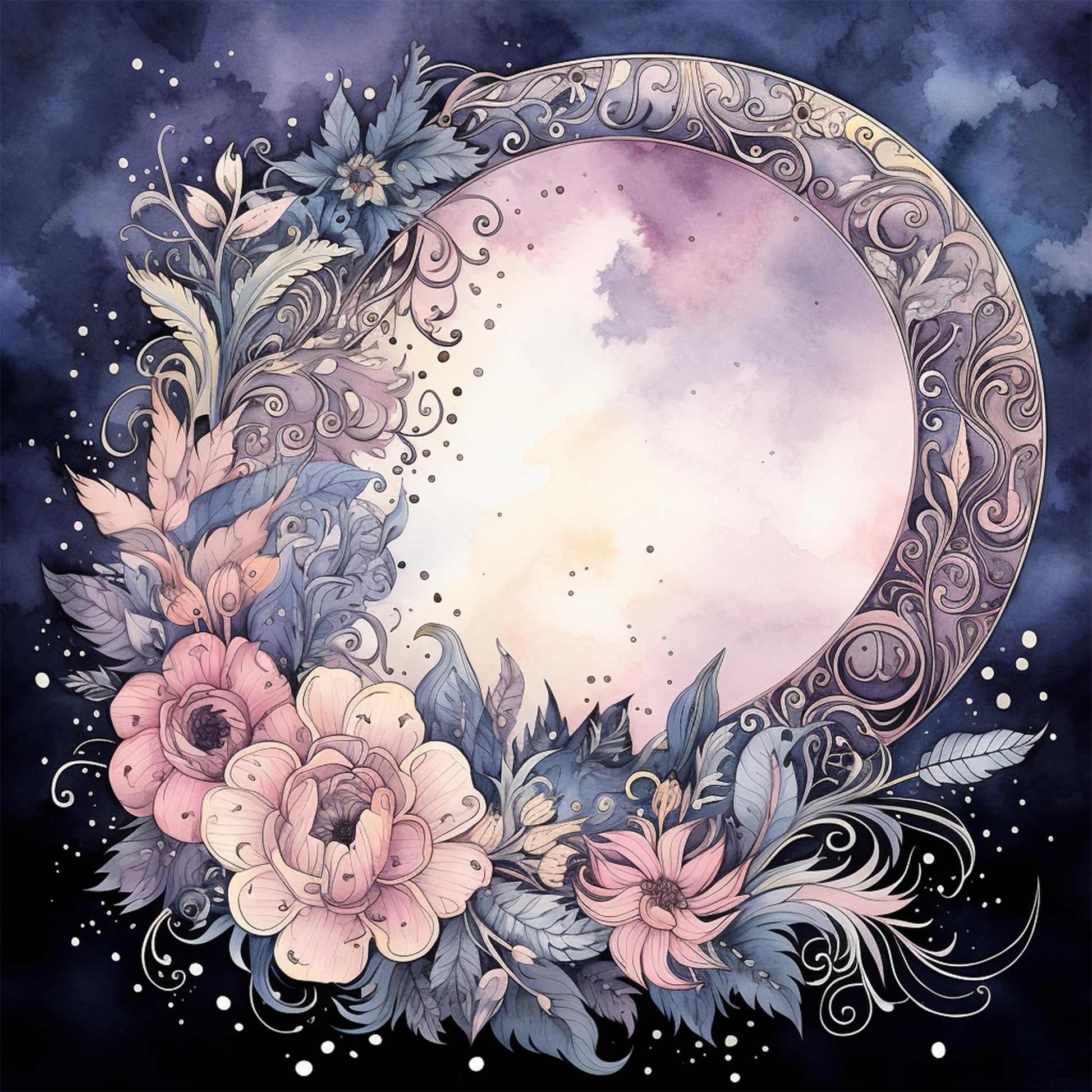 Moon Boho Seamless Digital Paper - CraftNest - Digital Crafting and Art