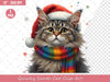 Quirky Santa Cat Clip Art Clipart Bundle