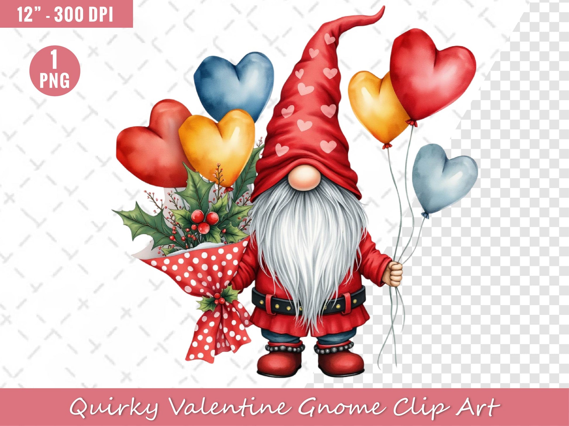 Quirky Valentine Gnome Clip Art Clipart Bundle - CraftNest - Digital Crafting and Art