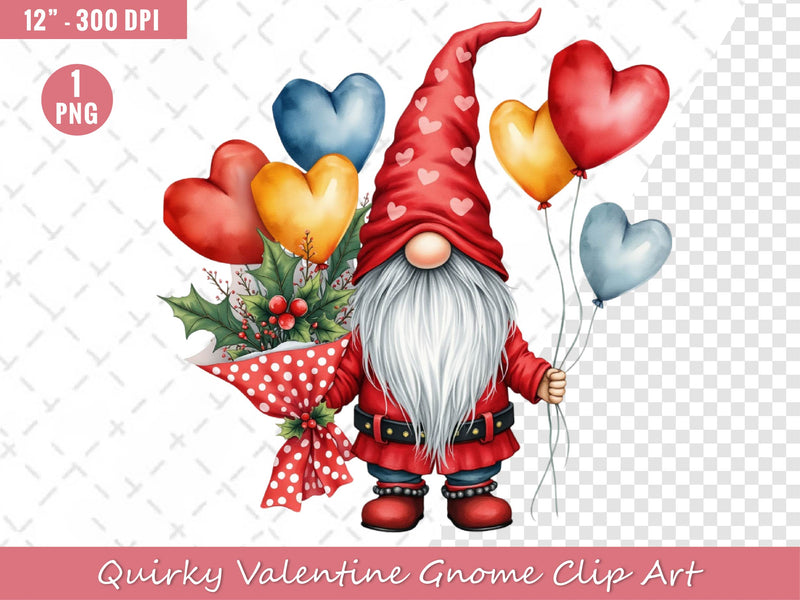 Quirky Valentine Gnome Clip Art Clipart Bundle - CraftNest - Digital Crafting and Art