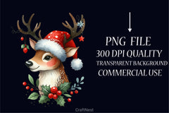 Christmas Reindeer Clipart Bundle 9 - CraftNest - Digital Crafting and Art
