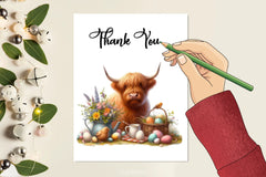 Highland Cow Easter Basket Clipart Bundle - CraftNest - Digital Crafting and Art