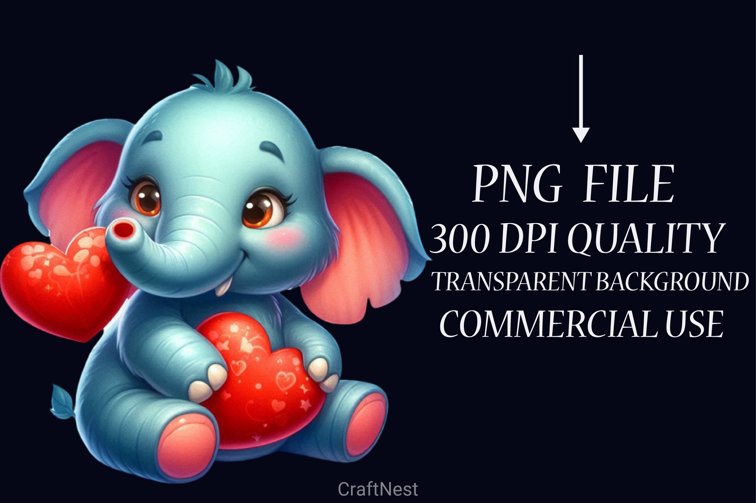 Valentine's Day Elephant Clipart Bundle - CraftNest - Digital Crafting and Art