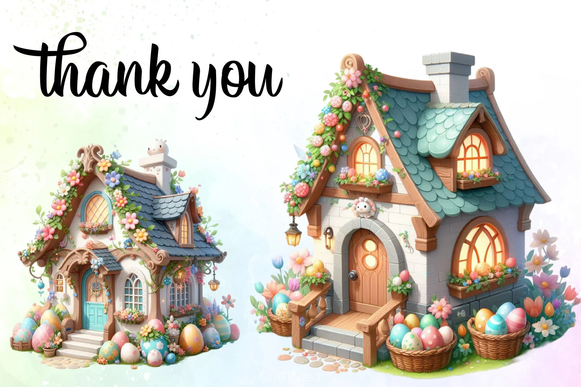 Easter House Clipart Bundle - CraftNest - Digital Crafting and Art