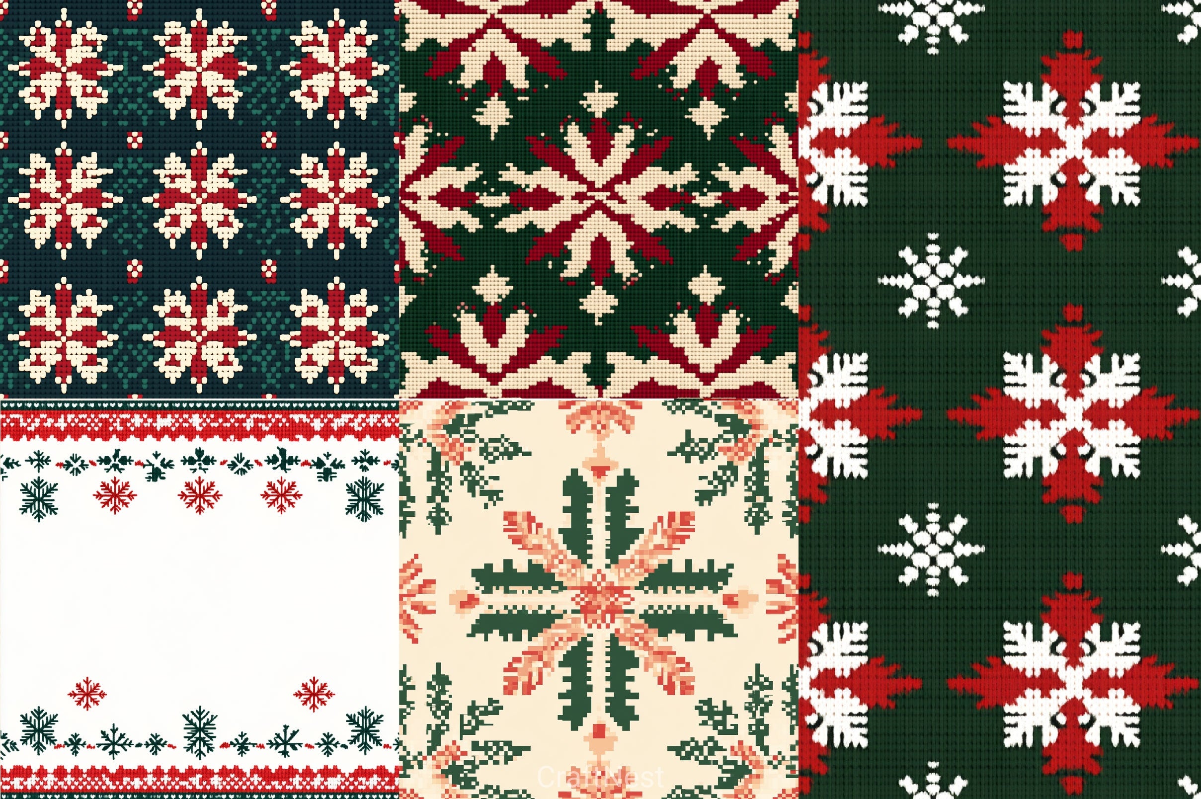Christmas Pattern Background Clipart Bundle - CraftNest - Digital Crafting and Art