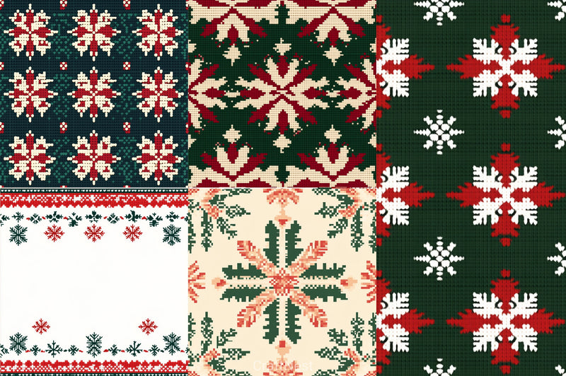 Christmas Pattern Background Clipart Bundle - CraftNest - Digital Crafting and Art