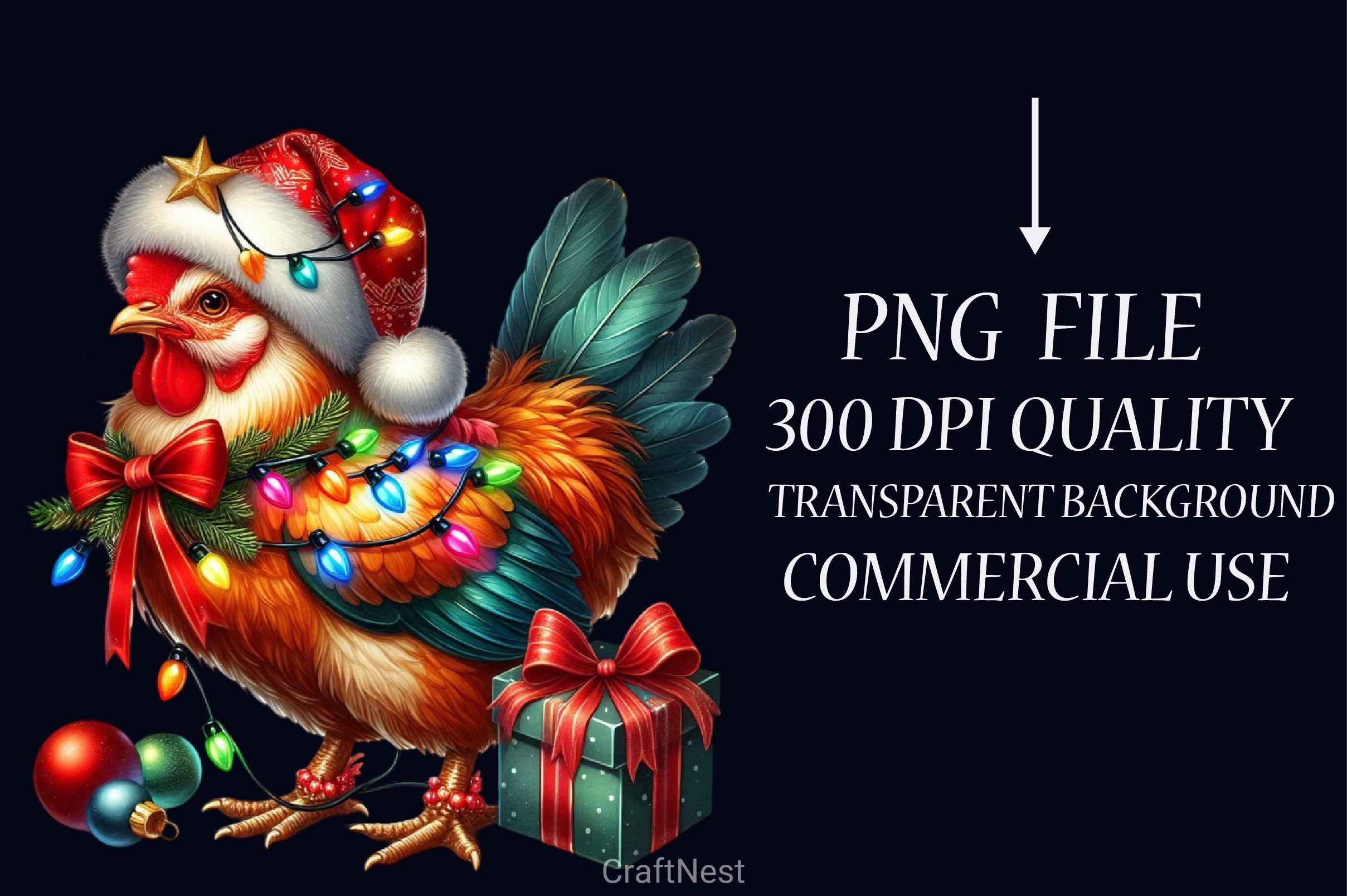 Christmas Chickens Clipart Bundle - CraftNest - Digital Crafting and Art