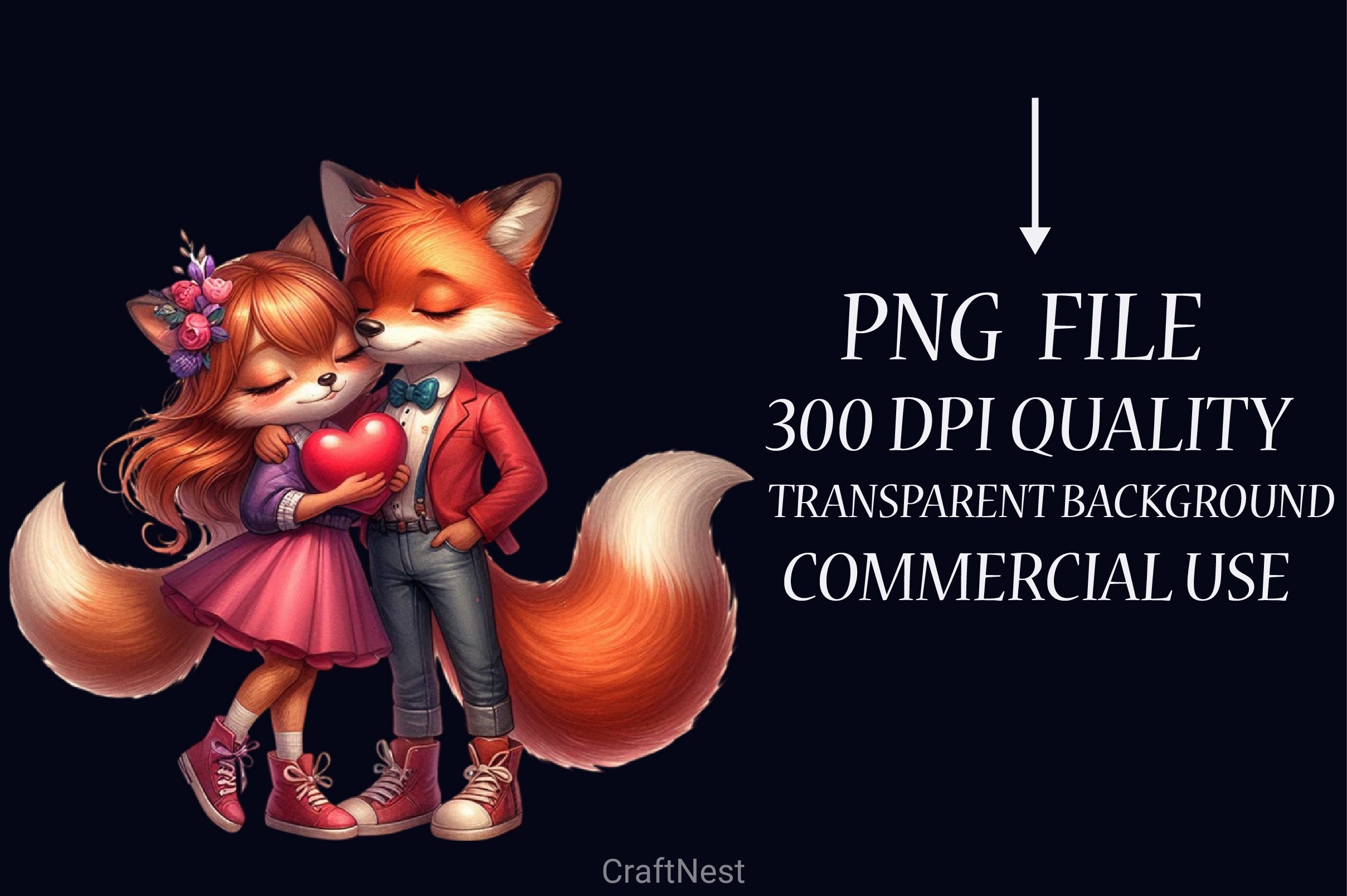 Valentine's Day Fox Clipart Bundle - CraftNest - Digital Crafting and Art