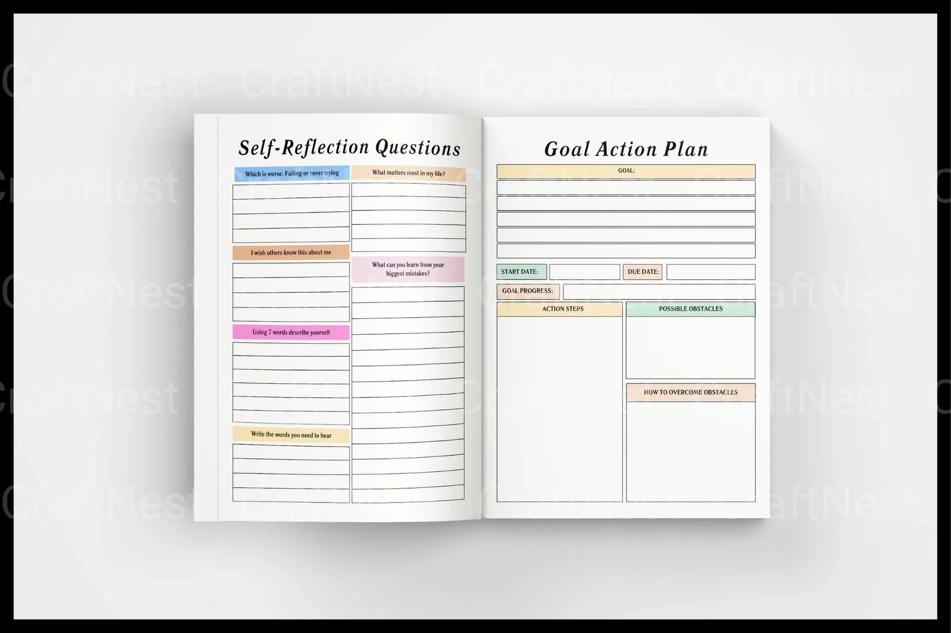 Self Care Wellness Workbook - CraftNest - Digital Crafting and Art