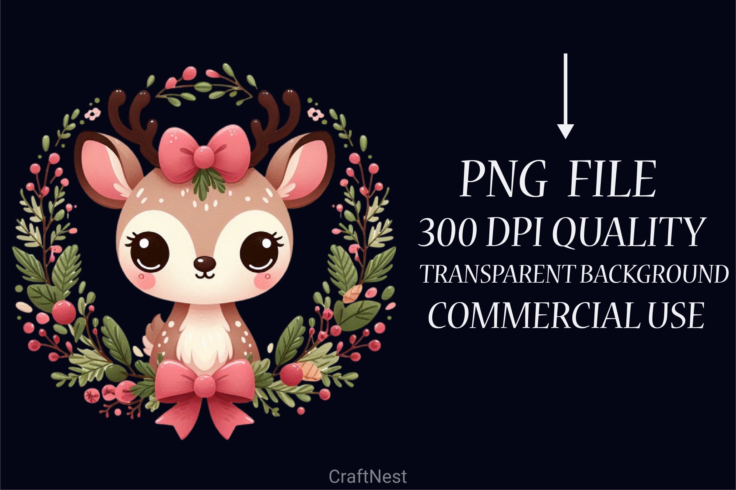 Christmas Reindeer Wreath Clipart Bundle - CraftNest - Digital Crafting and Art