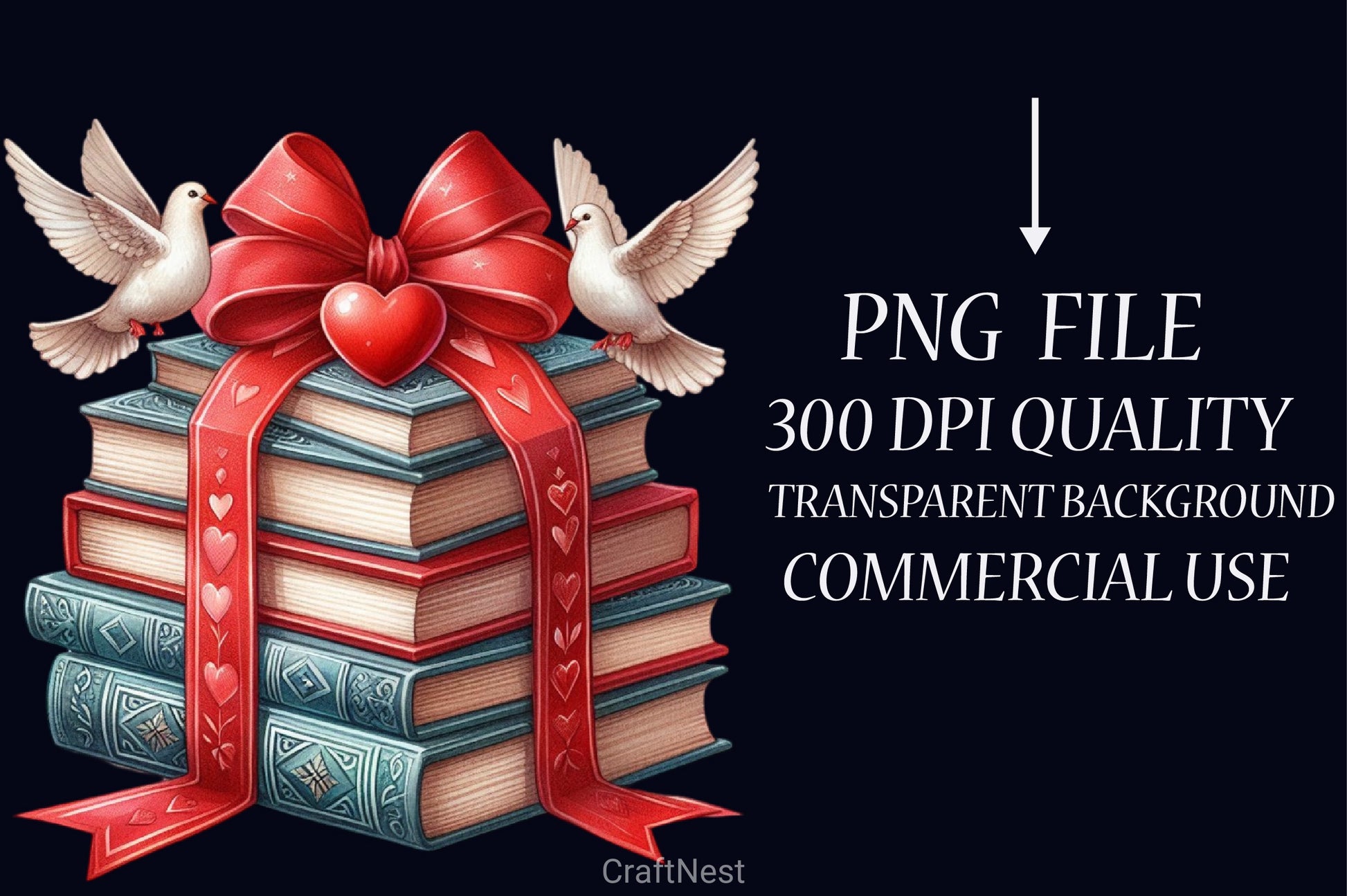 Valentine's Books Clipart Bundle - CraftNest - Digital Crafting and Art