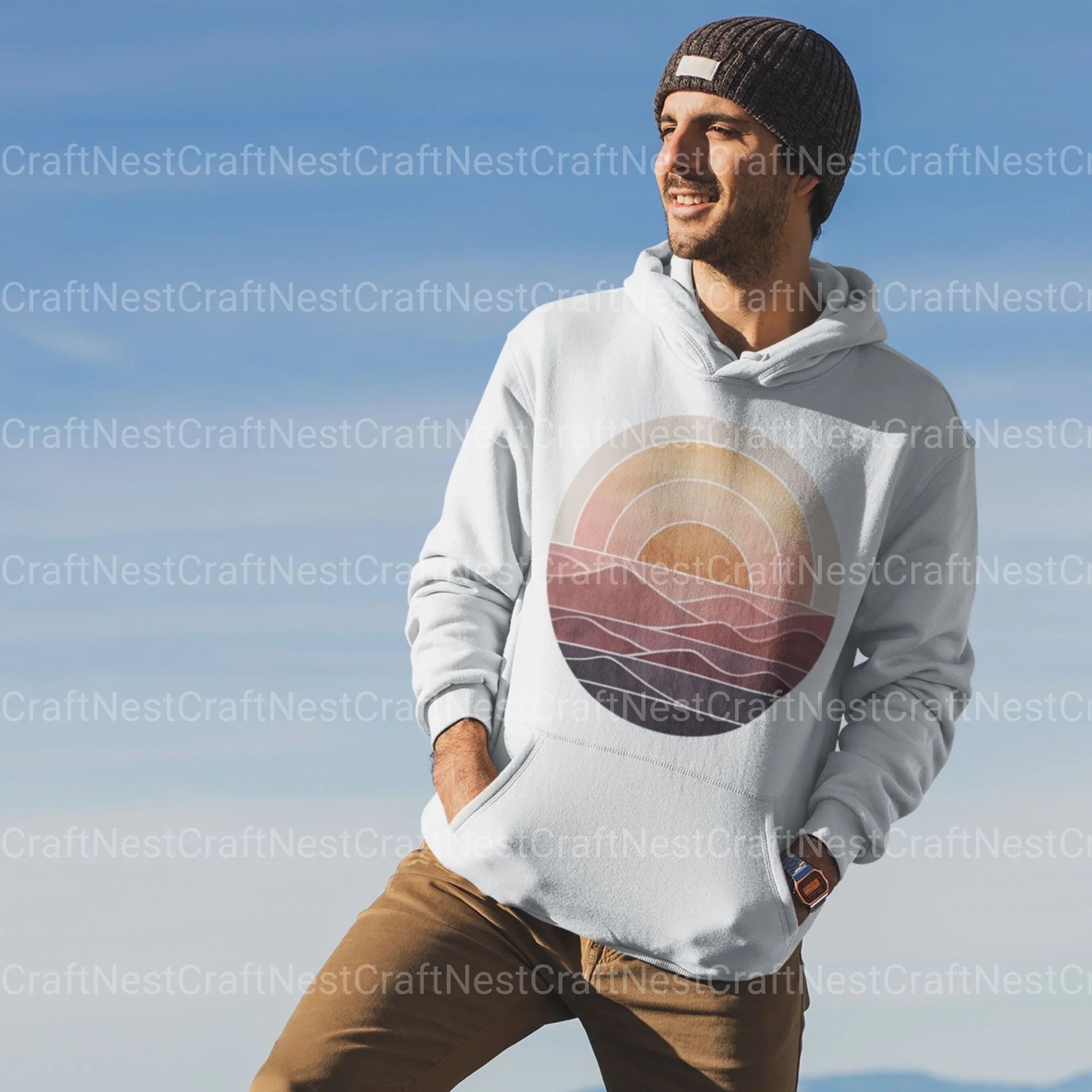 Retro Sunsets Circle Clipart Bundle - CraftNest - Digital Crafting and Art