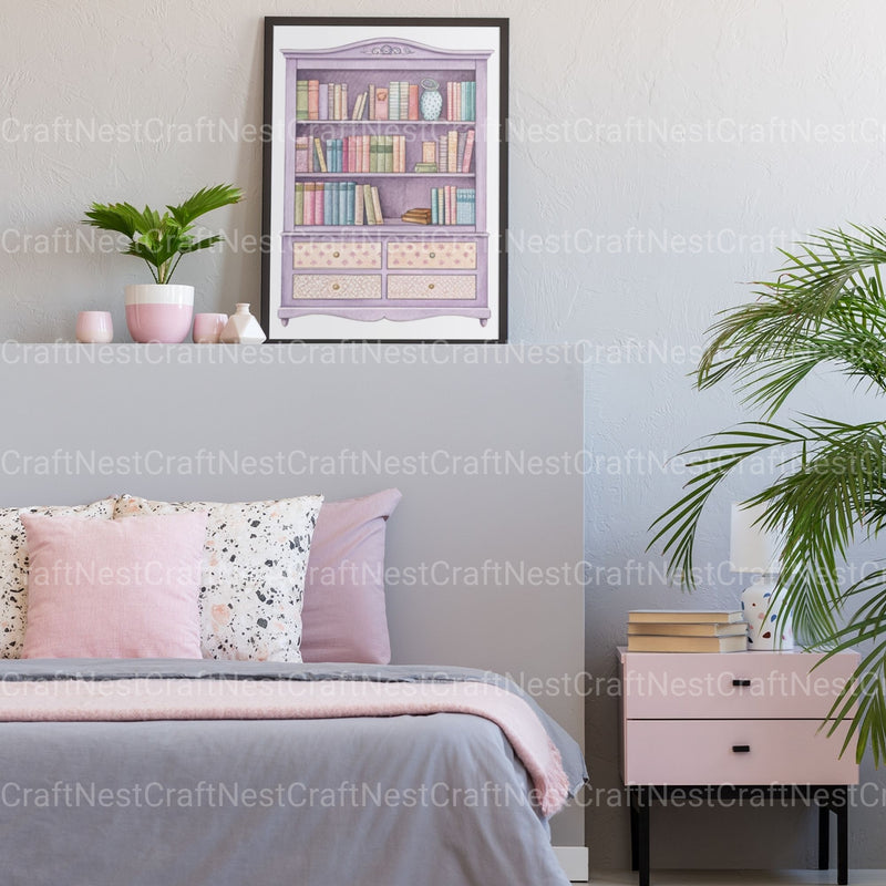 Books & Bookshelves Clipart Bundle - CraftNest - Digital Crafting and Art