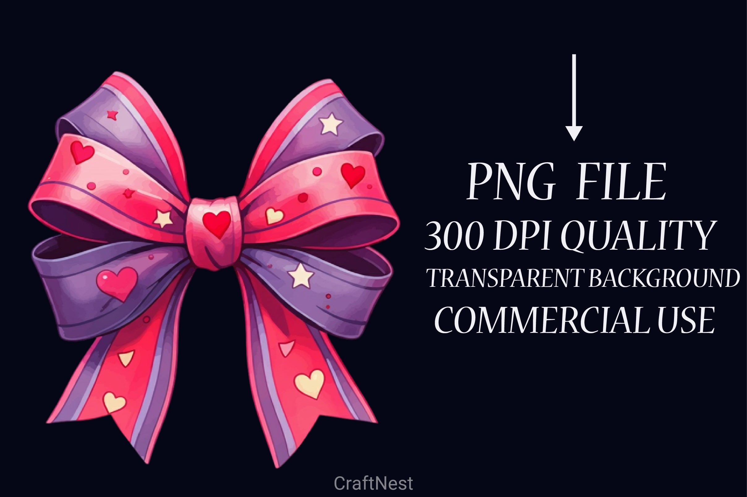 Watercolour Hot Pink Bows Clipart Bundle - CraftNest - Digital Crafting and Art