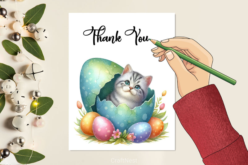 Easter Cat Peeking Clipart Bundle 2 - CraftNest - Digital Crafting and Art