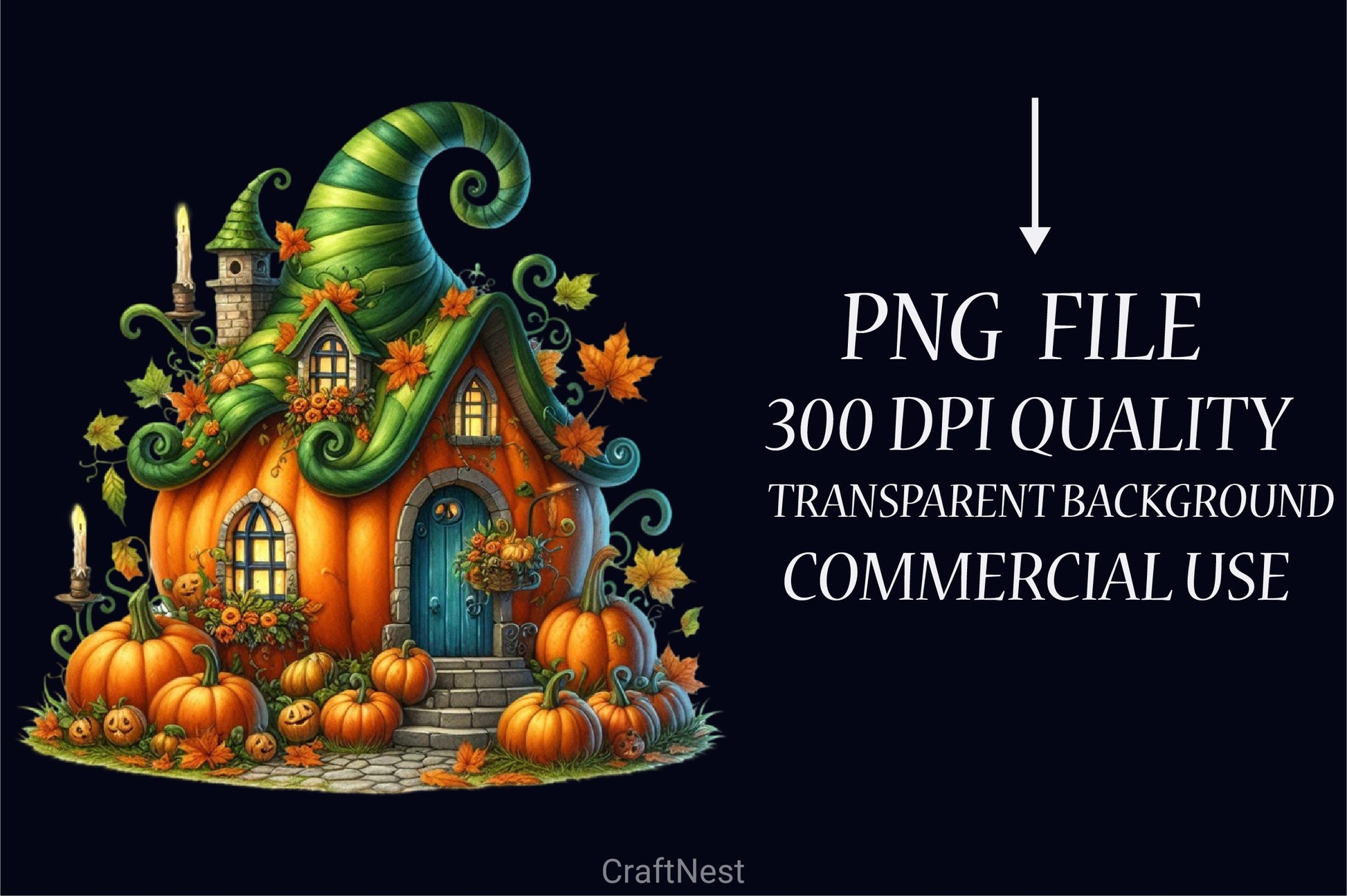 Halloween Pumpkin House Clipart Bundle 2 - CraftNest - Digital Crafting and Art