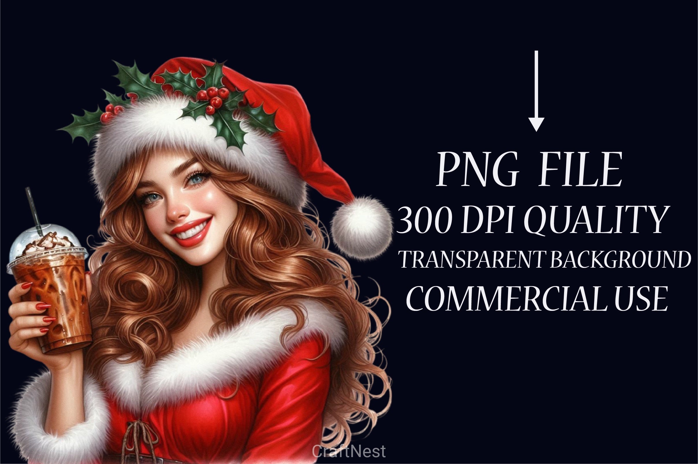 Christmas Coffee Girl Clipart Bundle - CraftNest - Digital Crafting and Art