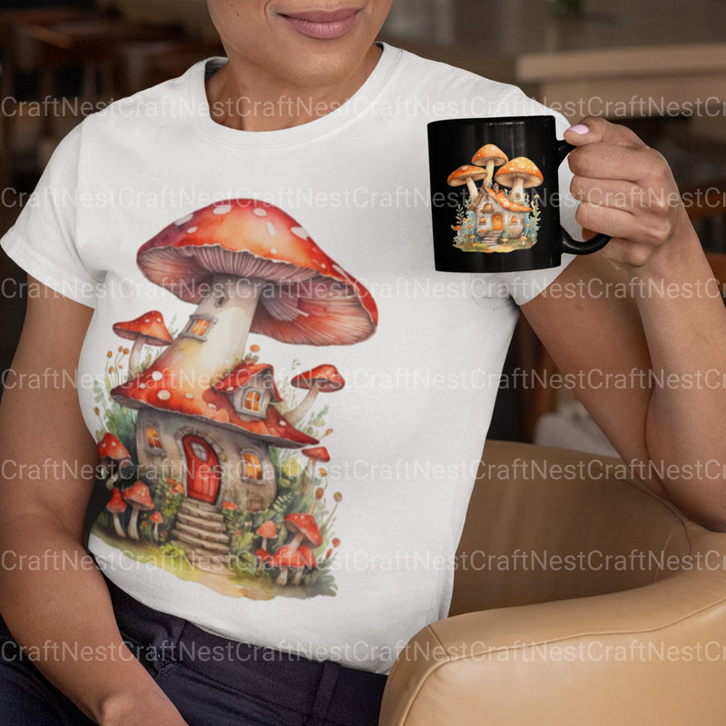 Mushroom Houses Clipart Bundle - CraftNest - Digital Crafting and Art