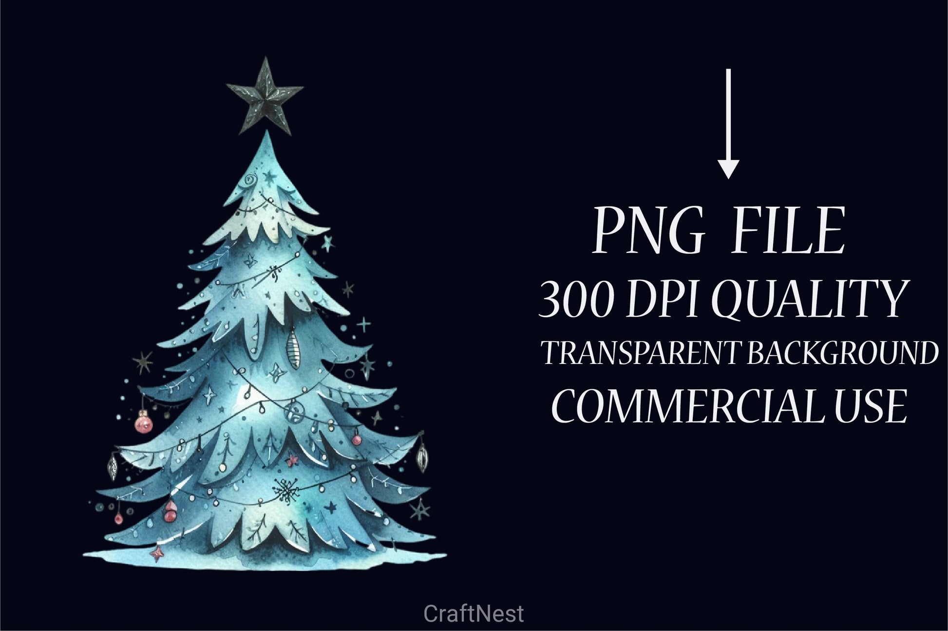 Blue Christmas Tree Clipart Bundle - CraftNest - Digital Crafting and Art