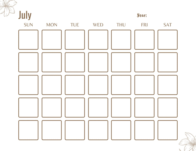 Blank Monthly Calendar KDP Planner - CraftNest - Digital Crafting and Art