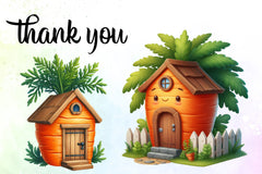 Easter Carrot House Clipart Bundle 2 - CraftNest - Digital Crafting and Art