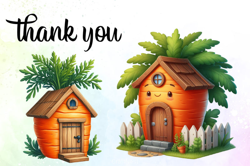 Easter Carrot House Clipart Bundle 2 - CraftNest - Digital Crafting and Art