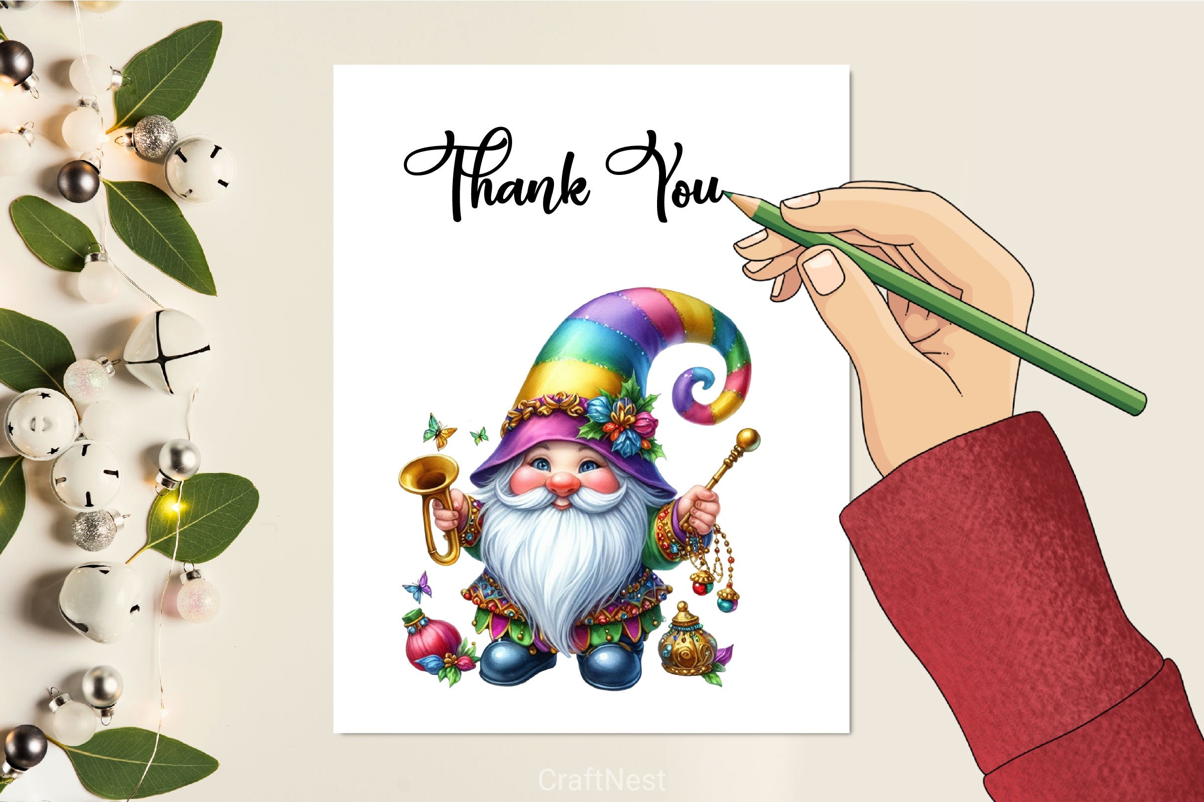 Mardi Gras Gnome Clipart Bundle 1 - CraftNest - Digital Crafting and Art