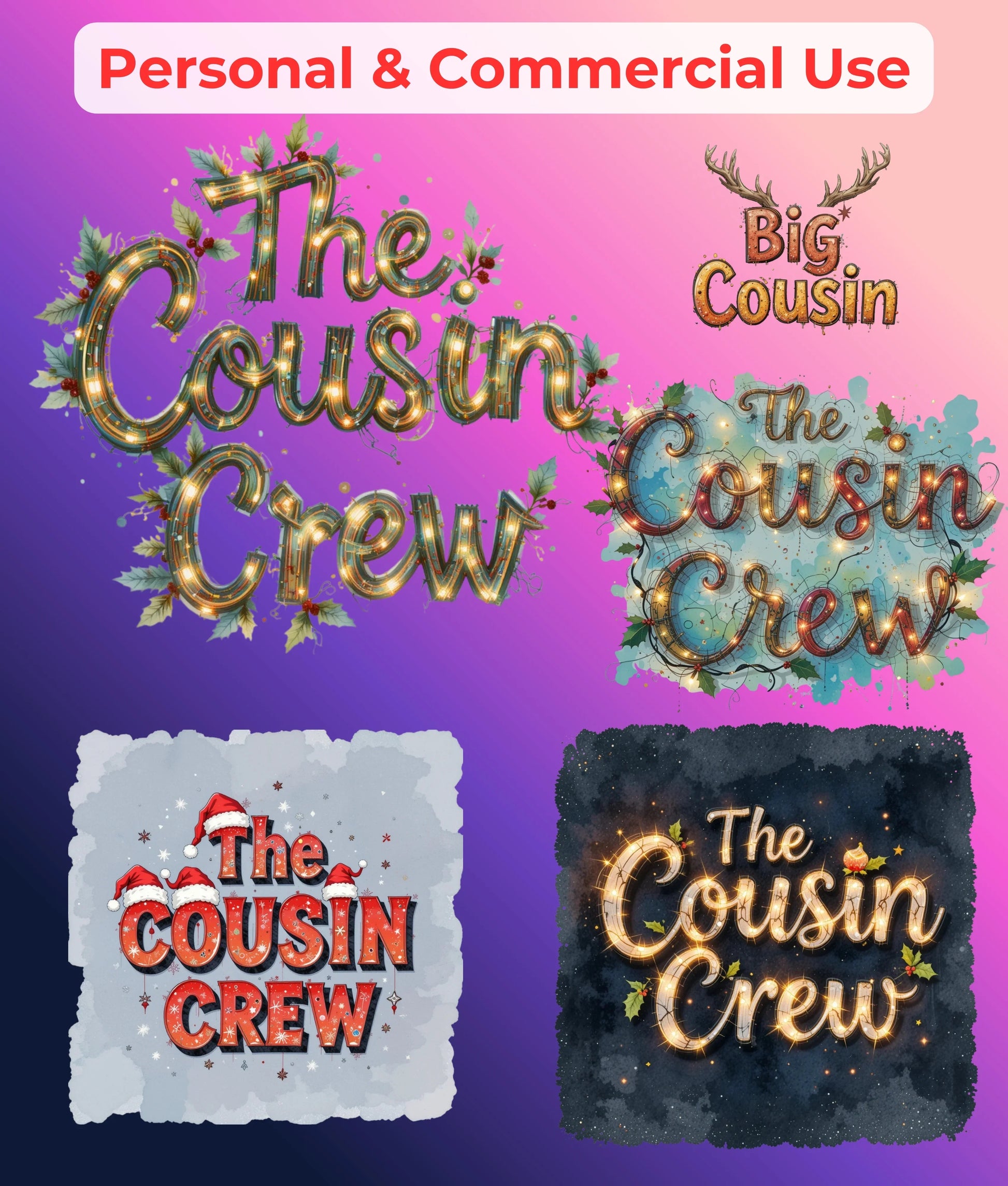 Cousin Crew Christmas Clipart Bundle - CraftNest - Digital Crafting and Art