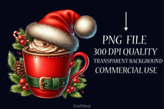 Christmas Coffee Cup Clipart Bundle - CraftNest - Digital Crafting and Art