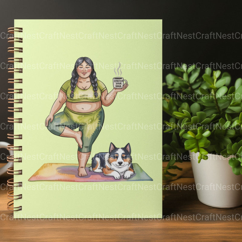 Plus Size Ladies With Dog & Yoga Clipart Bundle - CraftNest - Digital Crafting and Art