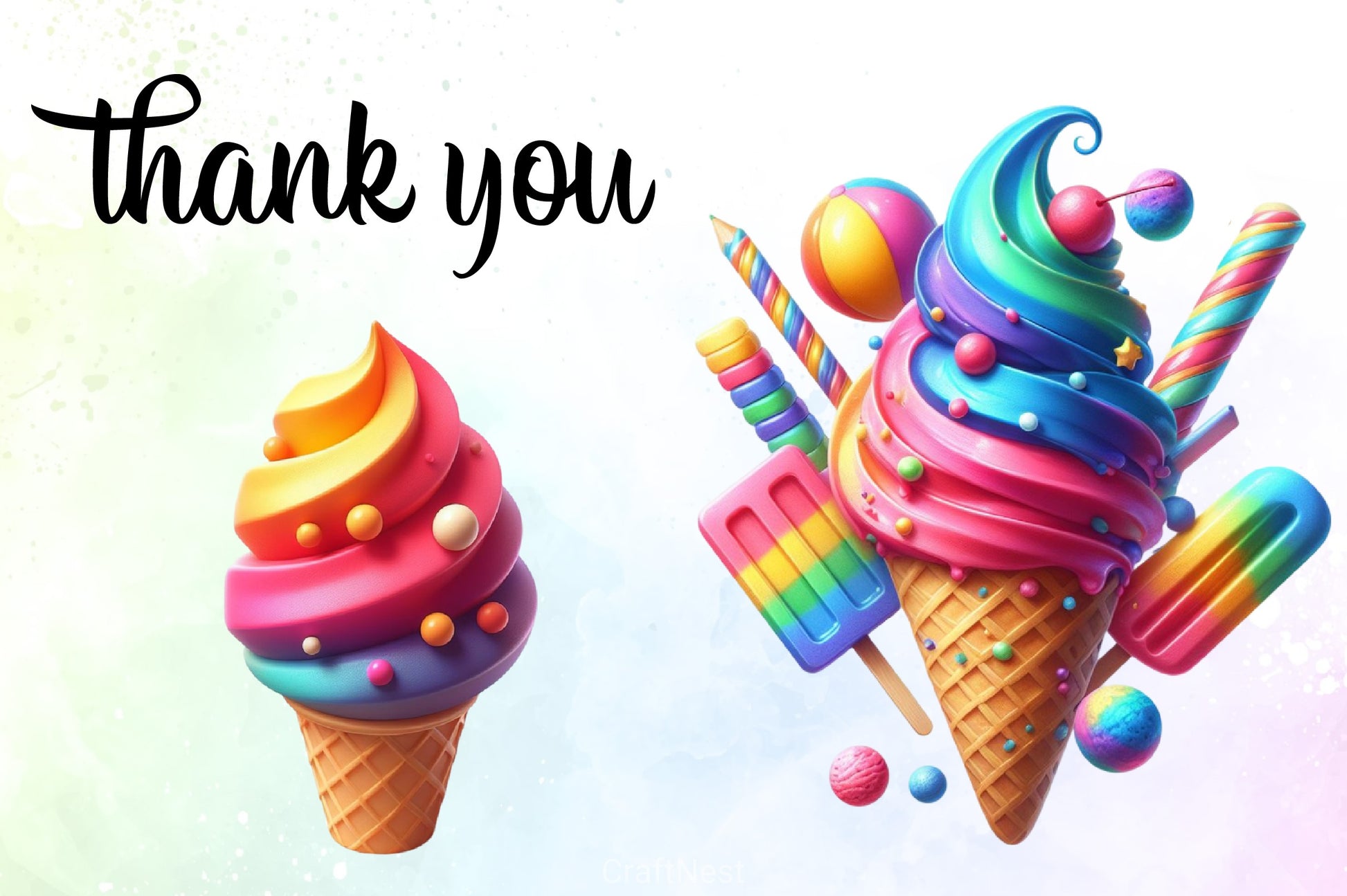 Ice Cream Clipart Bundle 2 - CraftNest - Digital Crafting and Art