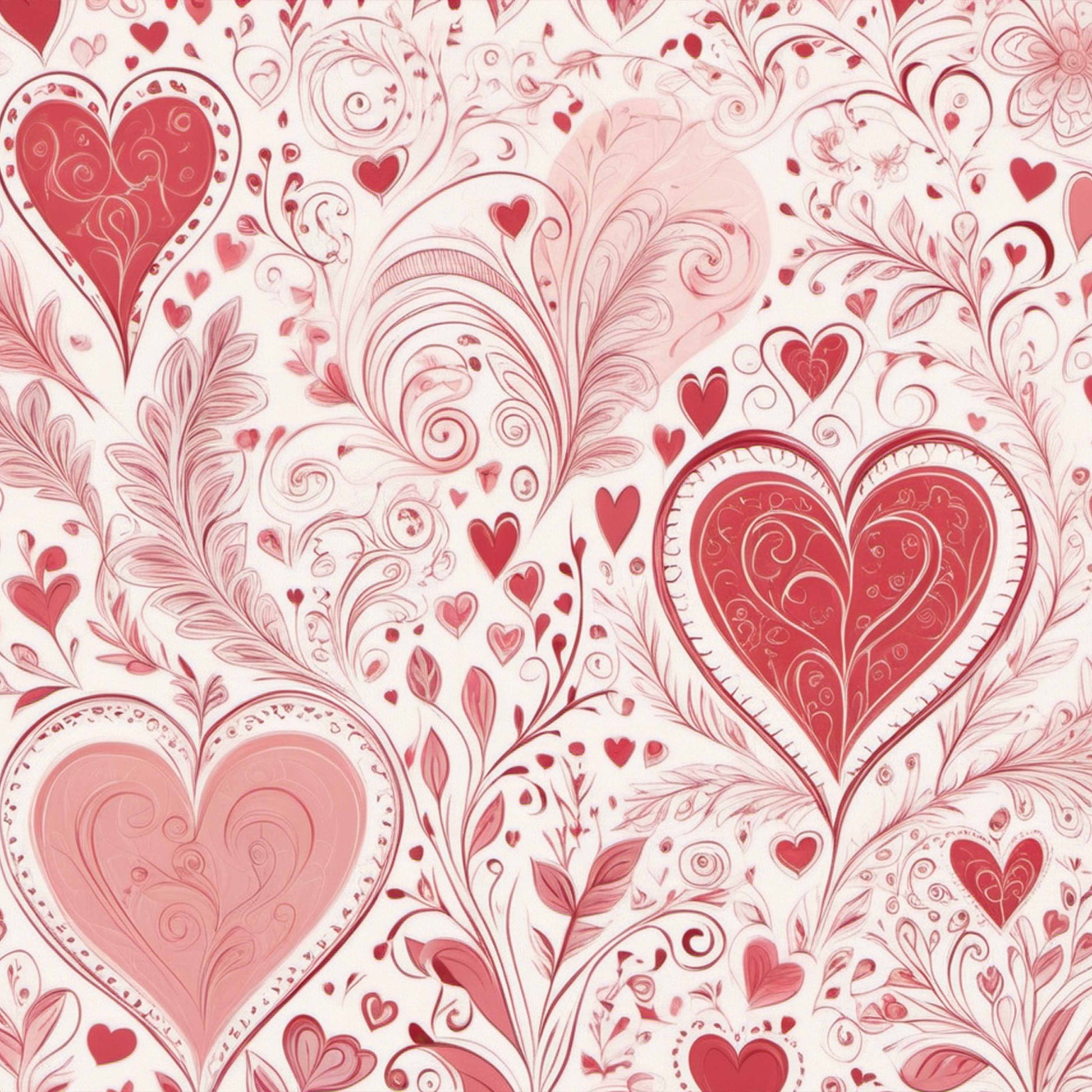 Valentine Heart Pink Seamless Digital Paper - CraftNest - Digital Crafting and Art