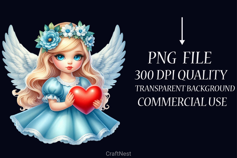 Valentine Fairy Girl Clipart Bundle 6 - CraftNest - Digital Crafting and Art