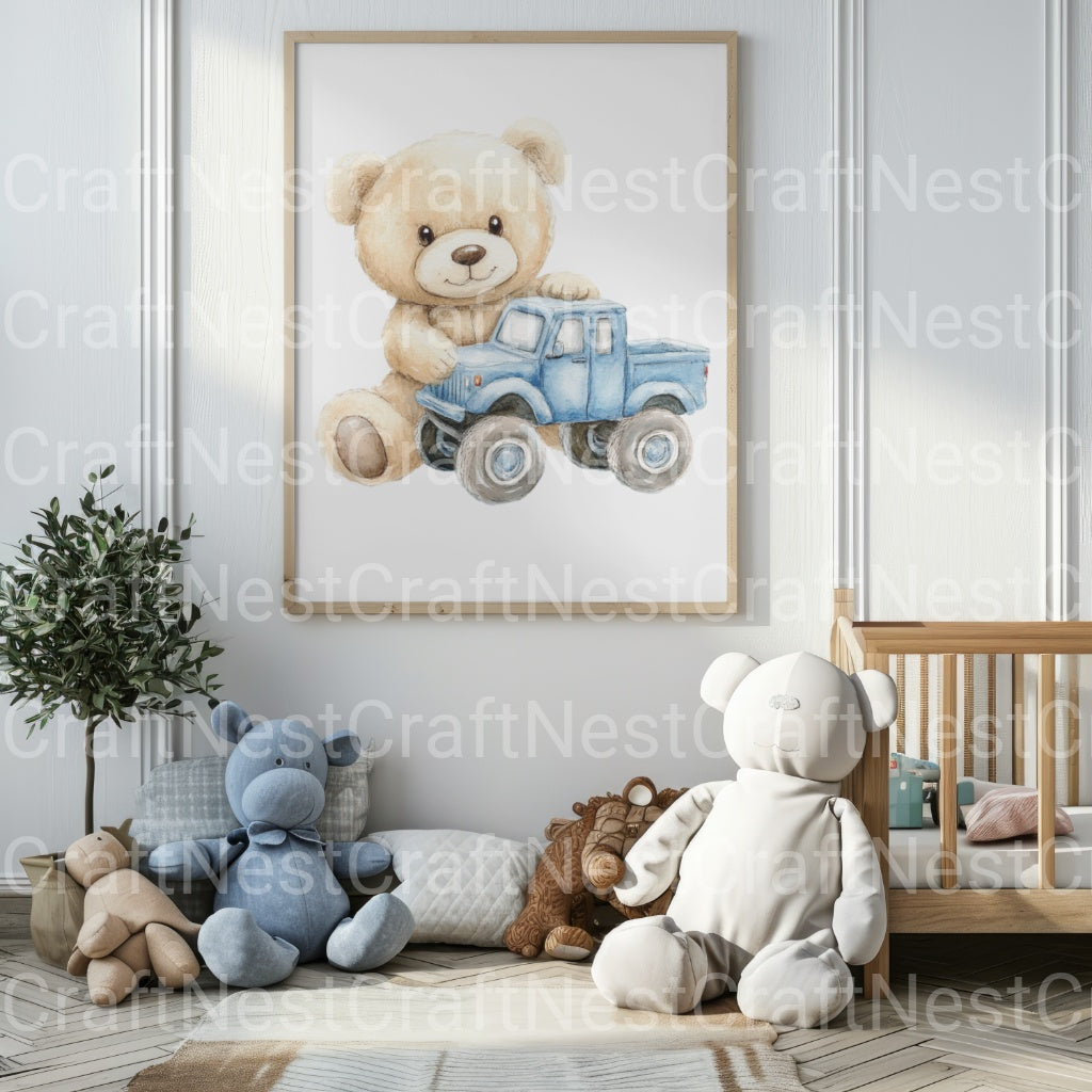Blue Teddy Bear Clipart Bundle - CraftNest - Digital Crafting and Art
