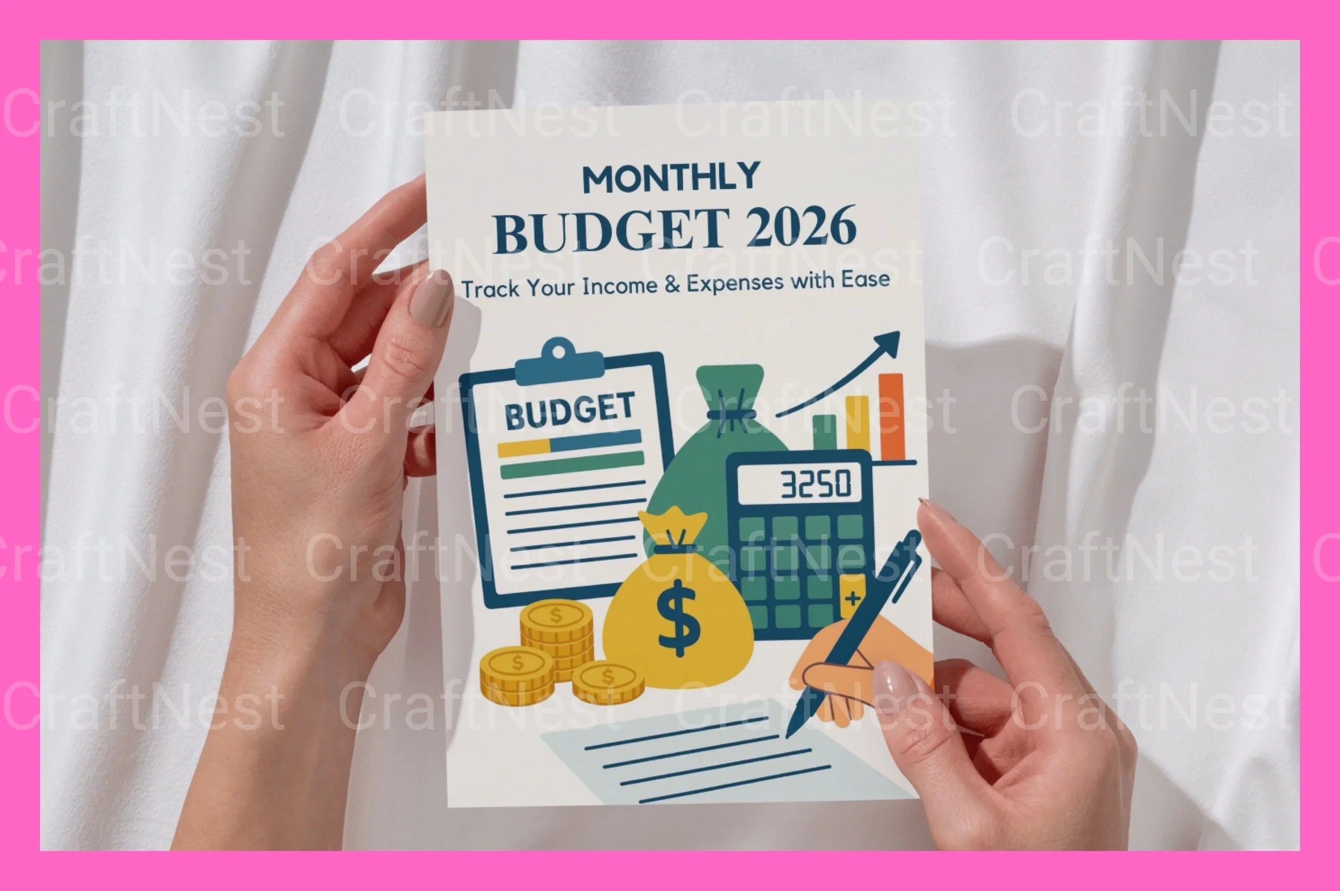 Monthly Budget Planner - CraftNest - Digital Crafting and Art