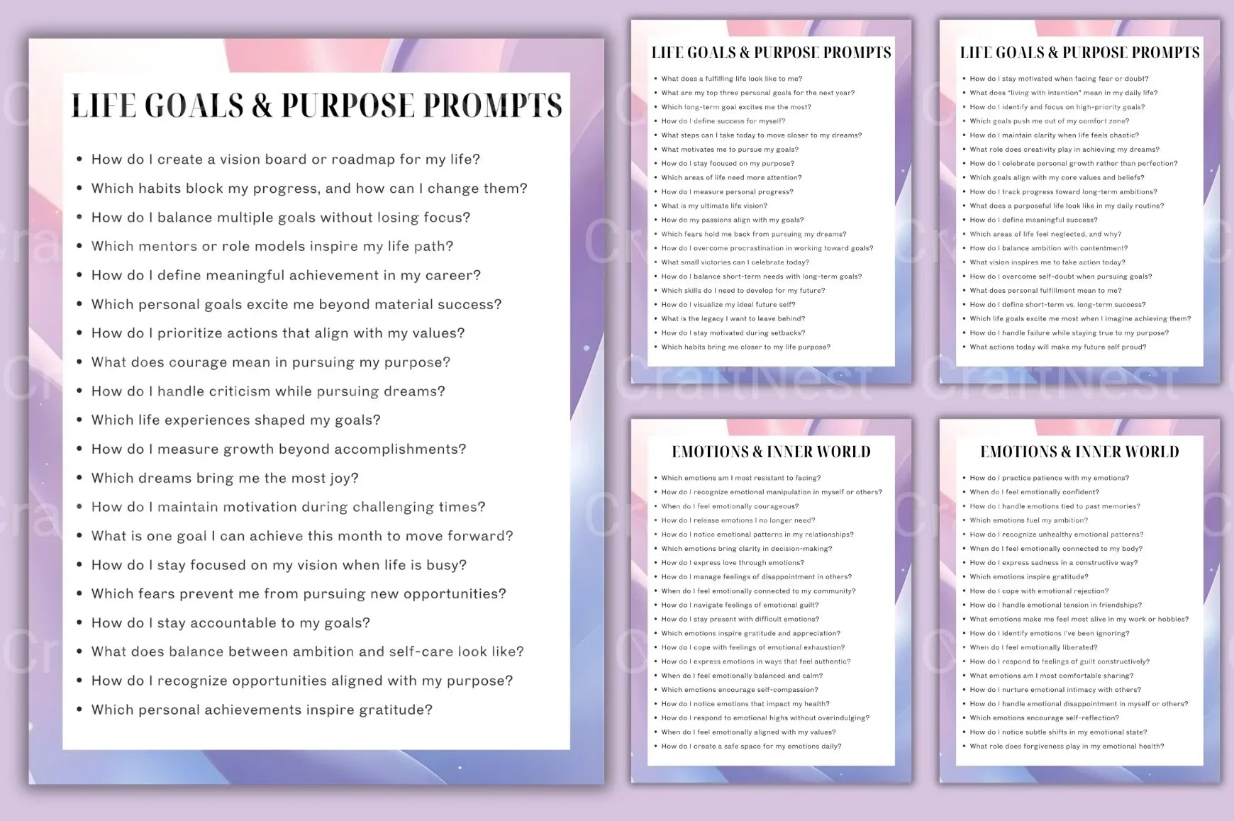 Self Discovery Prompt Vault - CraftNest - Digital Crafting and Art
