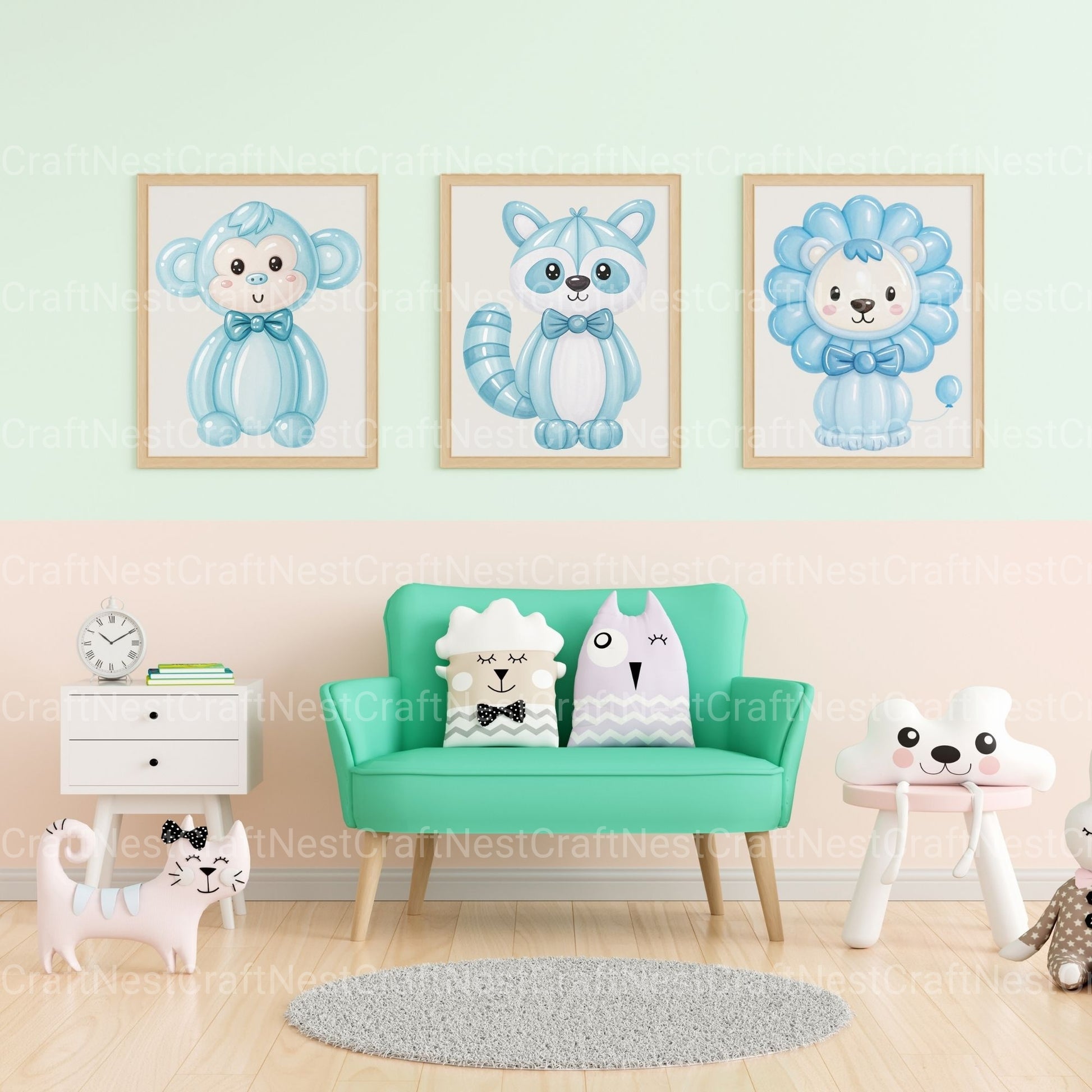 Balloon Animals Blue Clipart Bundle - CraftNest - Digital Crafting and Art