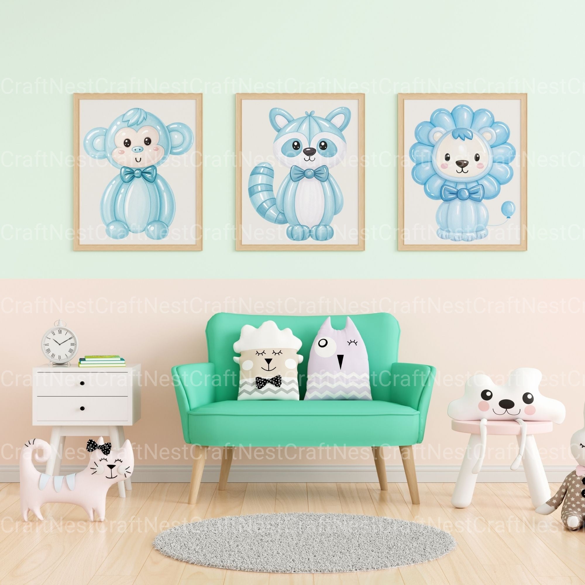 Balloon Animals Blue Clipart Bundle - CraftNest - Digital Crafting and Art