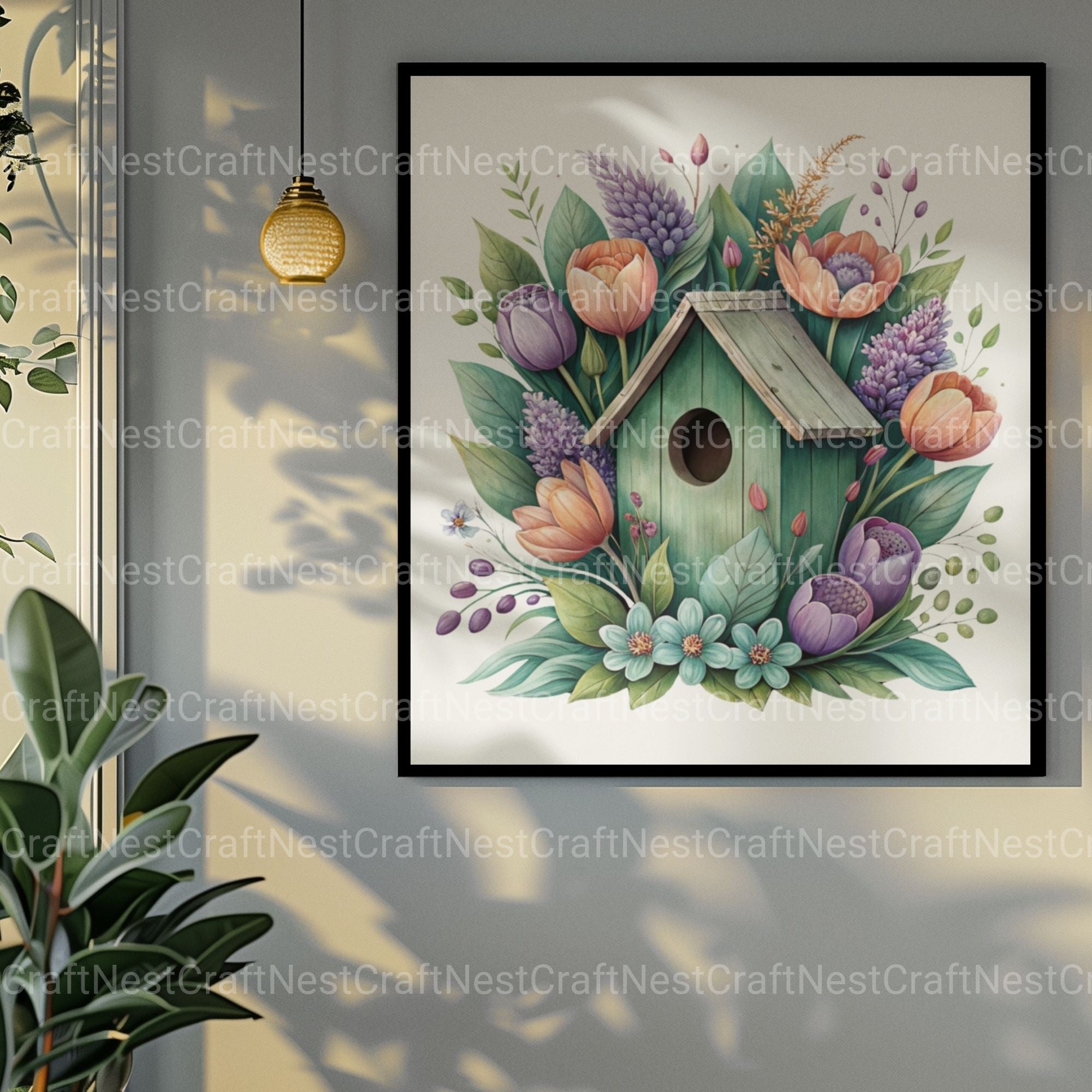 Birdhouses Flowers Clipart Bundle - CraftNest - Digital Crafting and Art