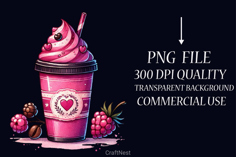 Valentine Coffee Cup Clipart Bundle - CraftNest - Digital Crafting and Art