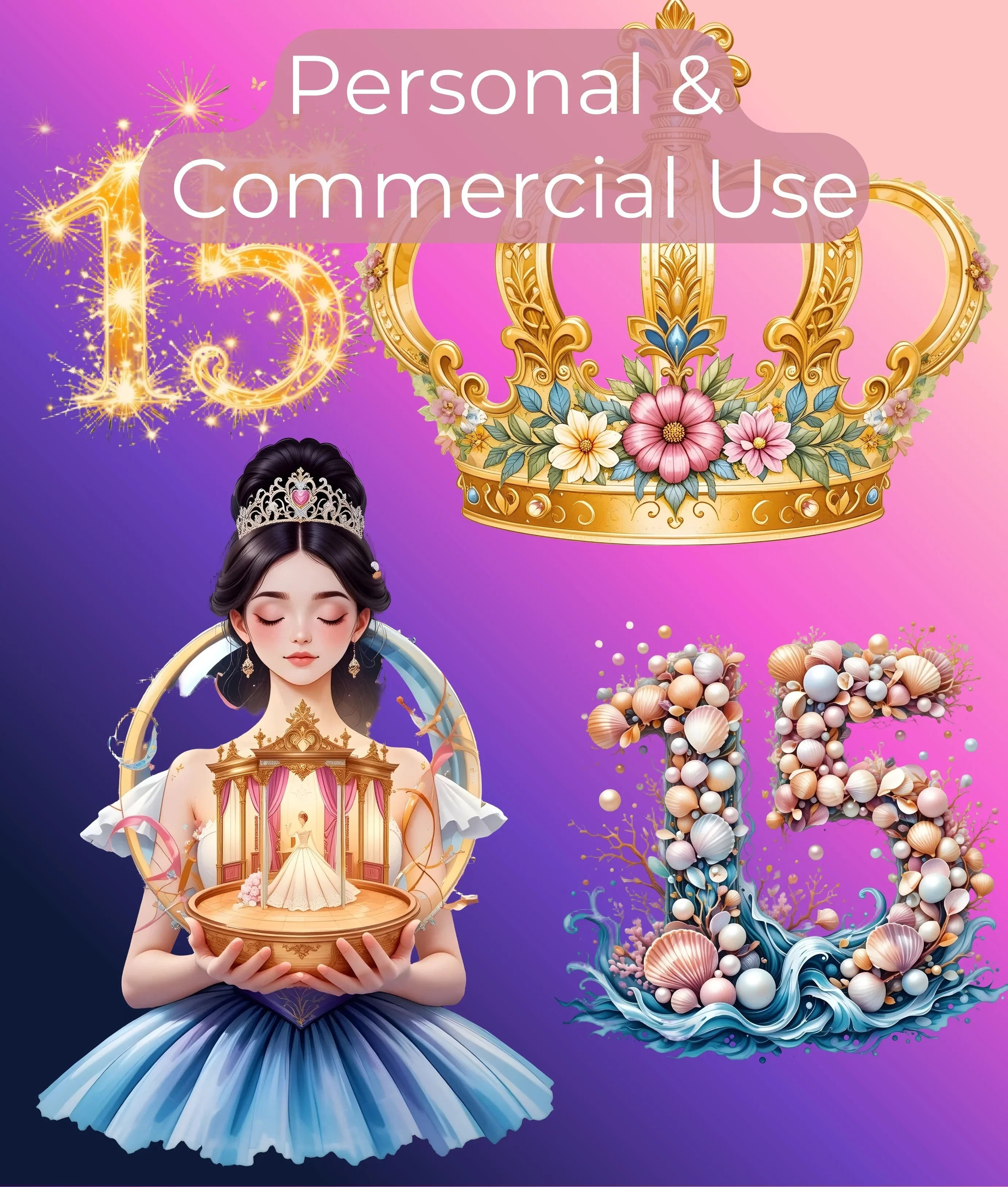 Quinceanera Clipart Bundle - CraftNest - Digital Crafting and Art
