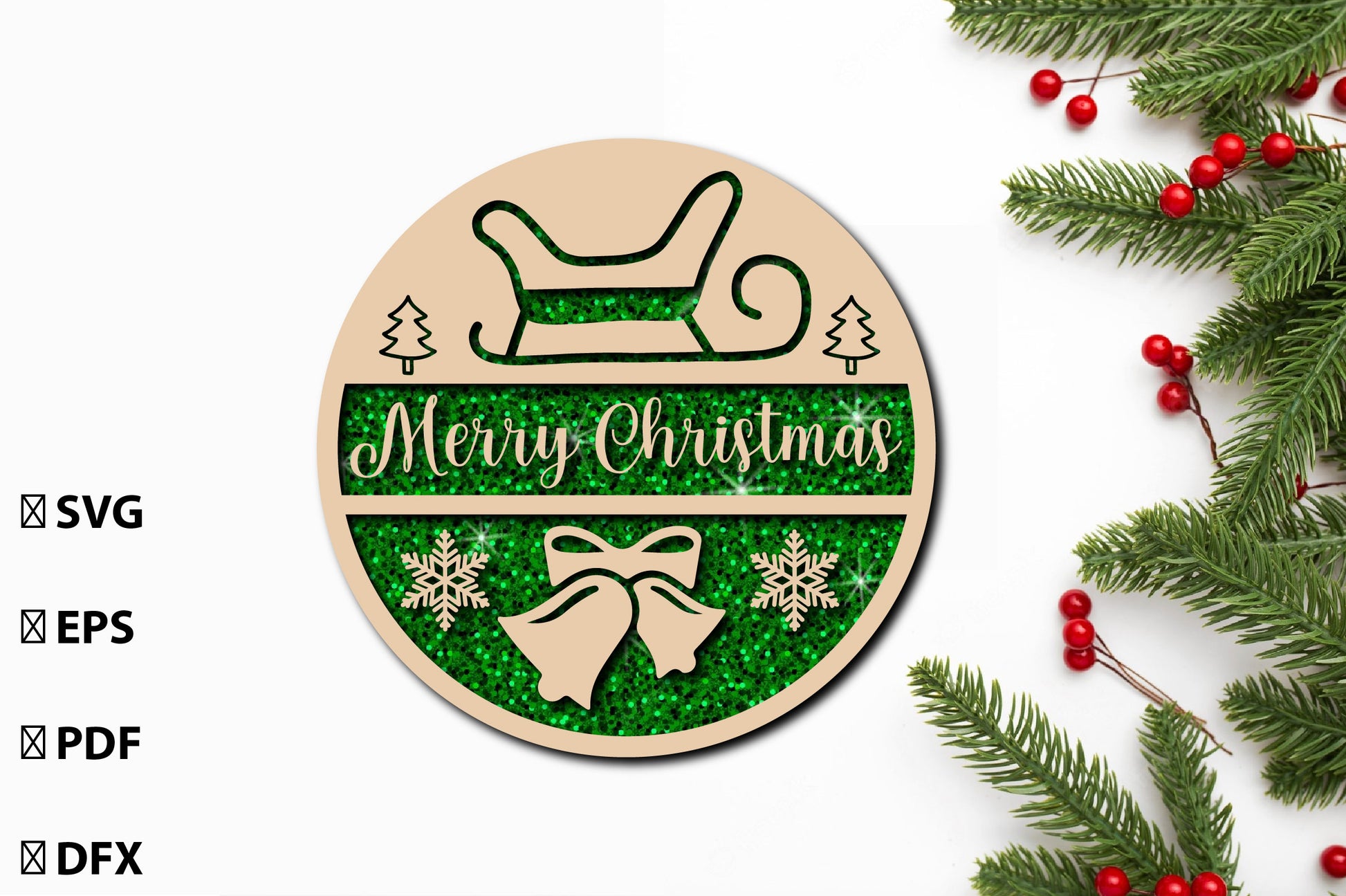 Christmas Cardinal Bird Sign Laser Cut Bundle - CraftNest - Digital Crafting and Art