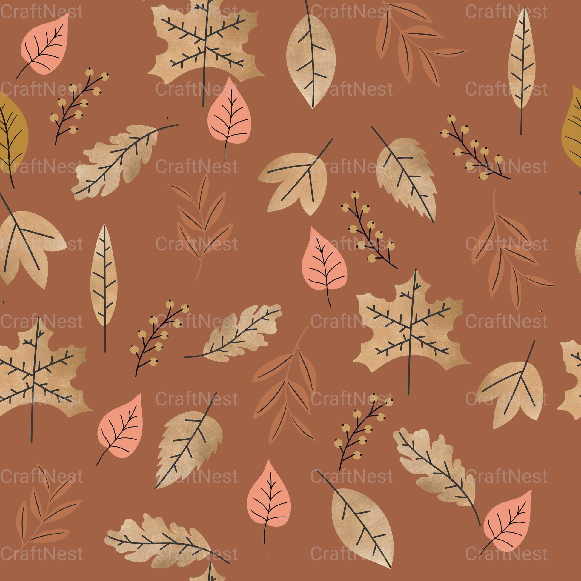 Fall Seamless Digital Paper - CraftNest - Digital Crafting and Art