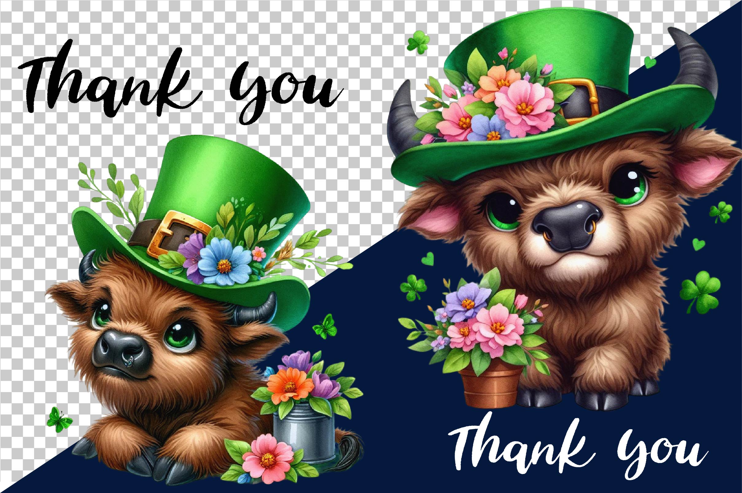 St Patrick'S Highland Cow Clipart Bundle - CraftNest - Digital Crafting and Art