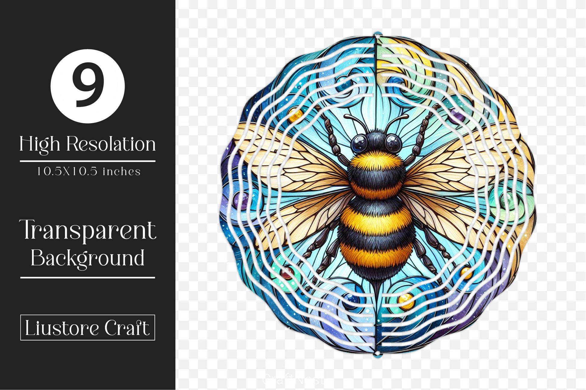 Stained Glass Bee Wind Spinner Clipart Bundle - CraftNest - Digital Crafting and Art
