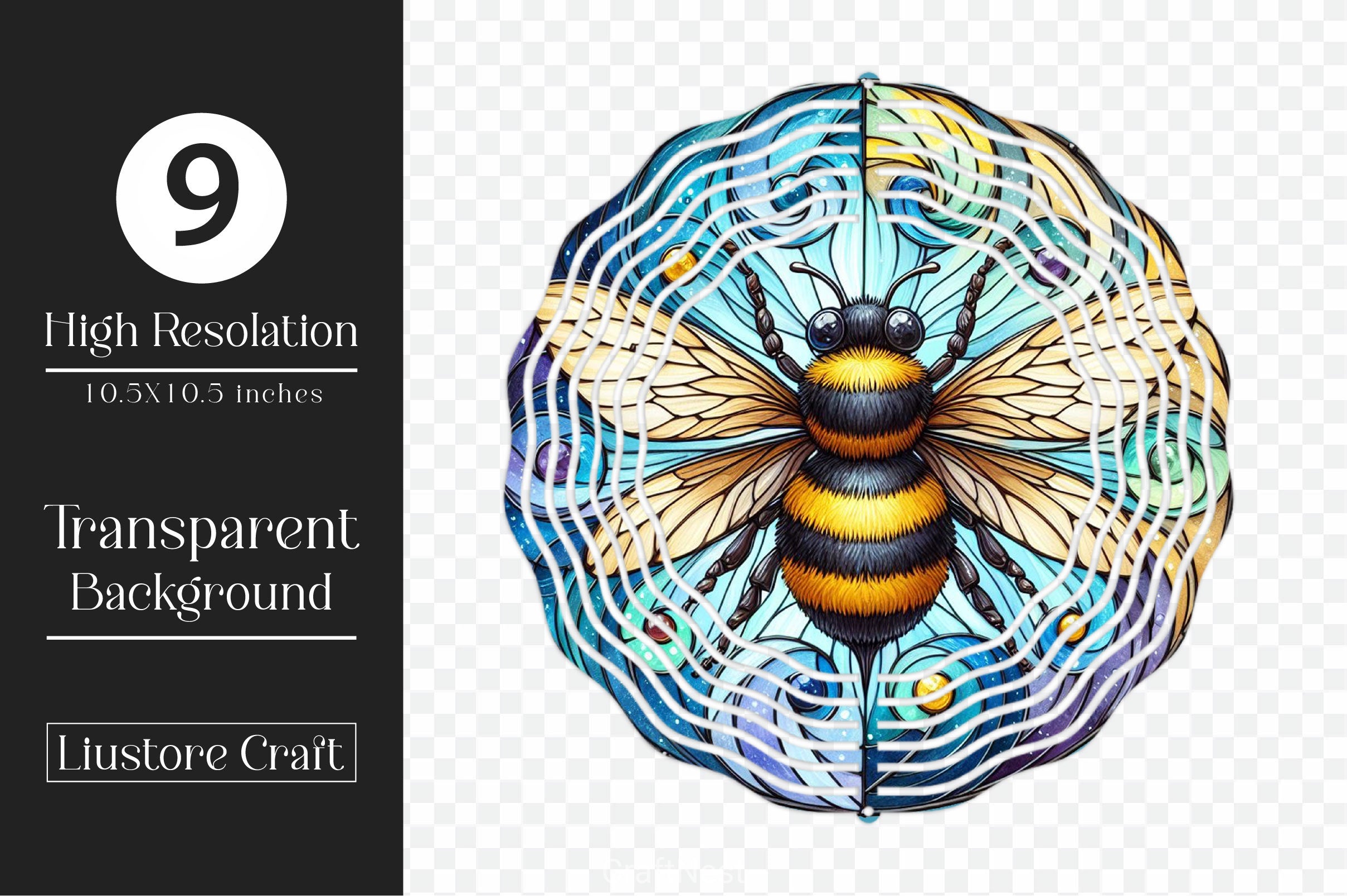 Stained Glass Bee Wind Spinner Clipart Bundle - CraftNest - Digital Crafting and Art