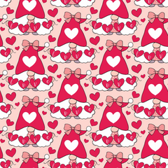 Valentines Day Gnome Seamless Digital Paper - CraftNest - Digital Crafting and Art