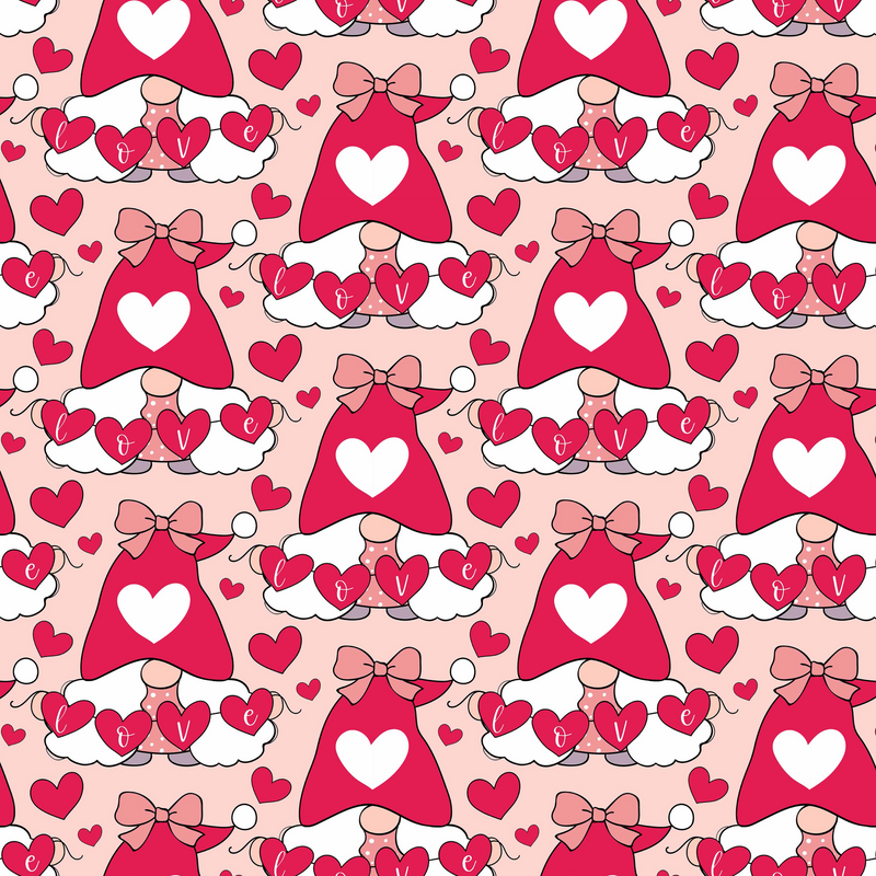 Valentines Day Gnome Seamless Digital Paper - CraftNest - Digital Crafting and Art